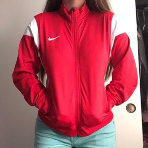 Authentic red & white nike zip up ❣️